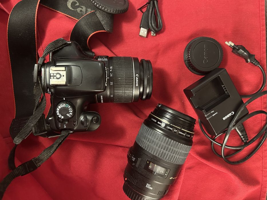 Máquina fotográfica Canon EOS 1100D Kit completo 2 lentes e acessórios