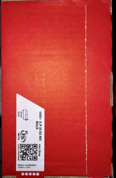 Gwoidzie osadzak gwodziarka do betonu Hilti X-P 20mm B3 MX 1000szt