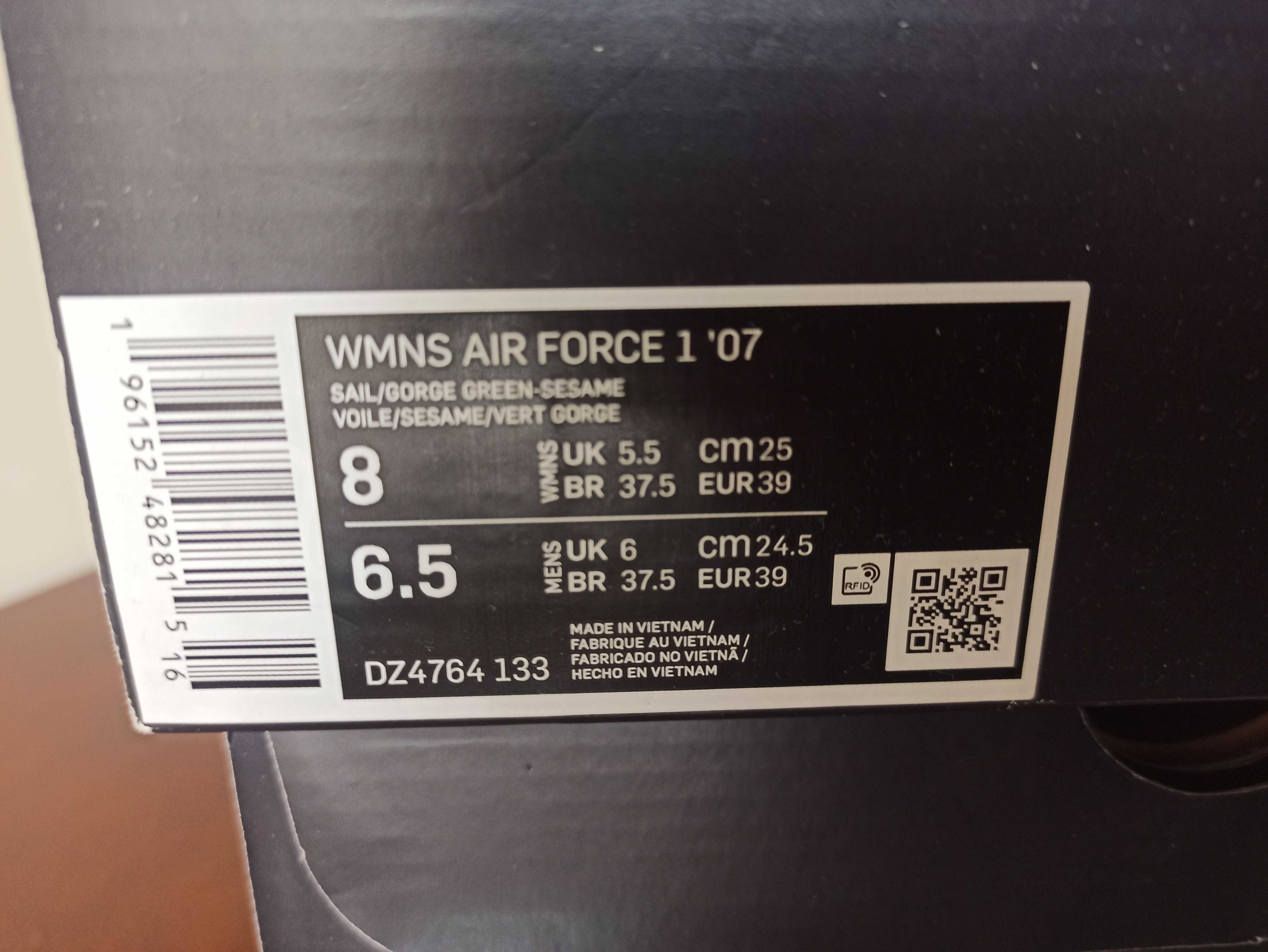 (r. 39) Nike Air Force 1 Low '07 LV8 Vintage Gorge Green DZ4764,-133