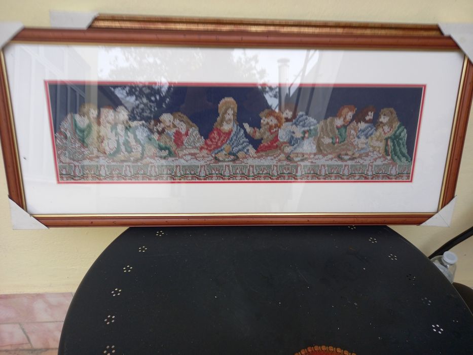 2 Quadros bordados da Sagrada Faimilia