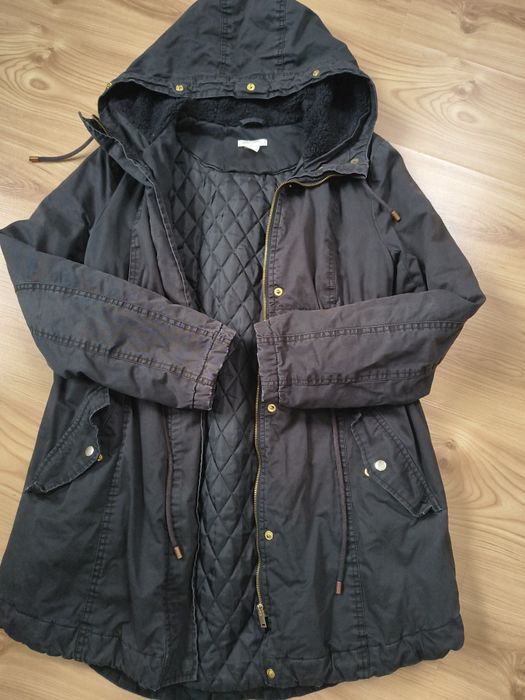 Kurtka parka ciążowa czarna H&M rozmiar S