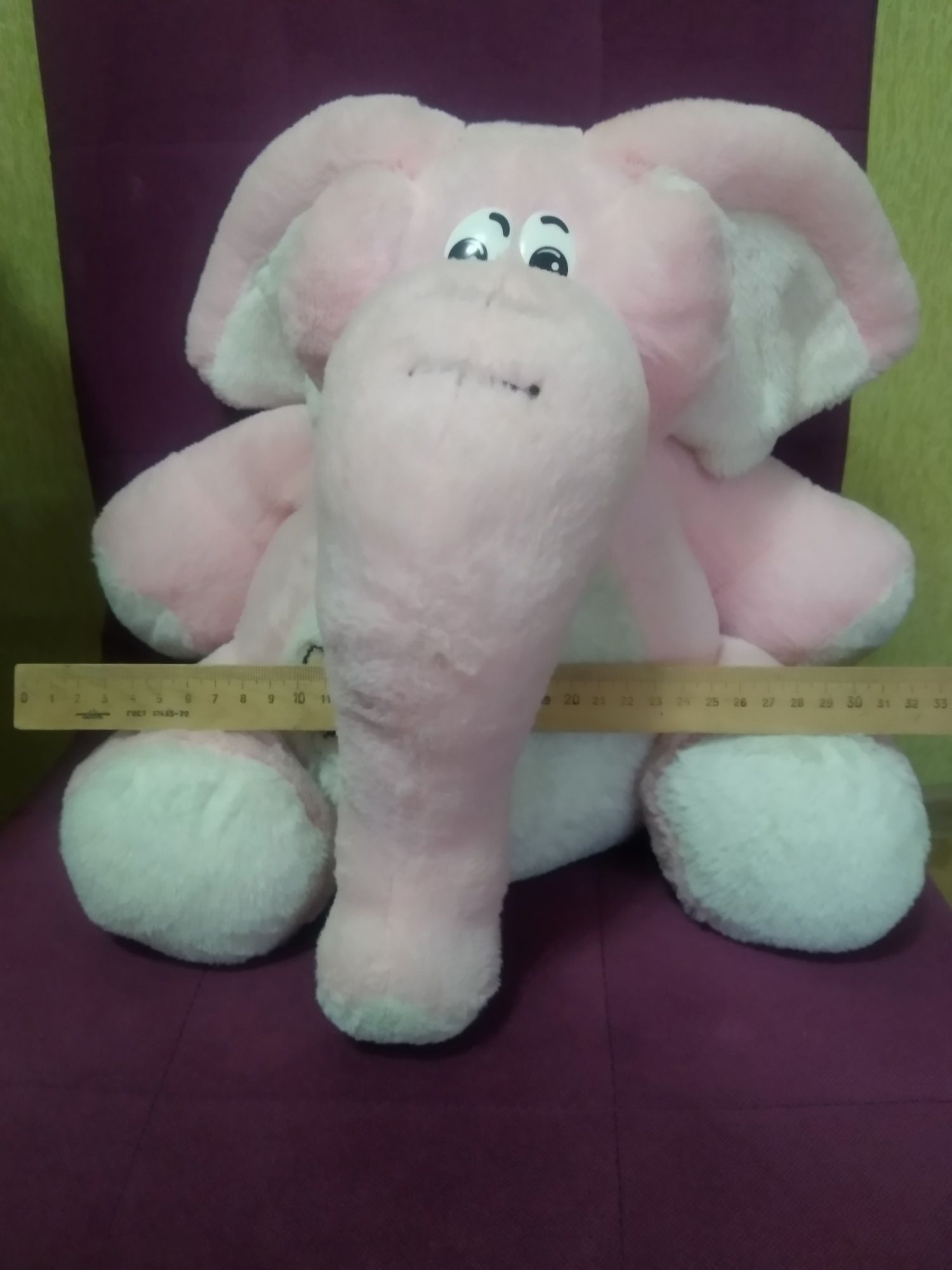 Слоник розовый плюшевый