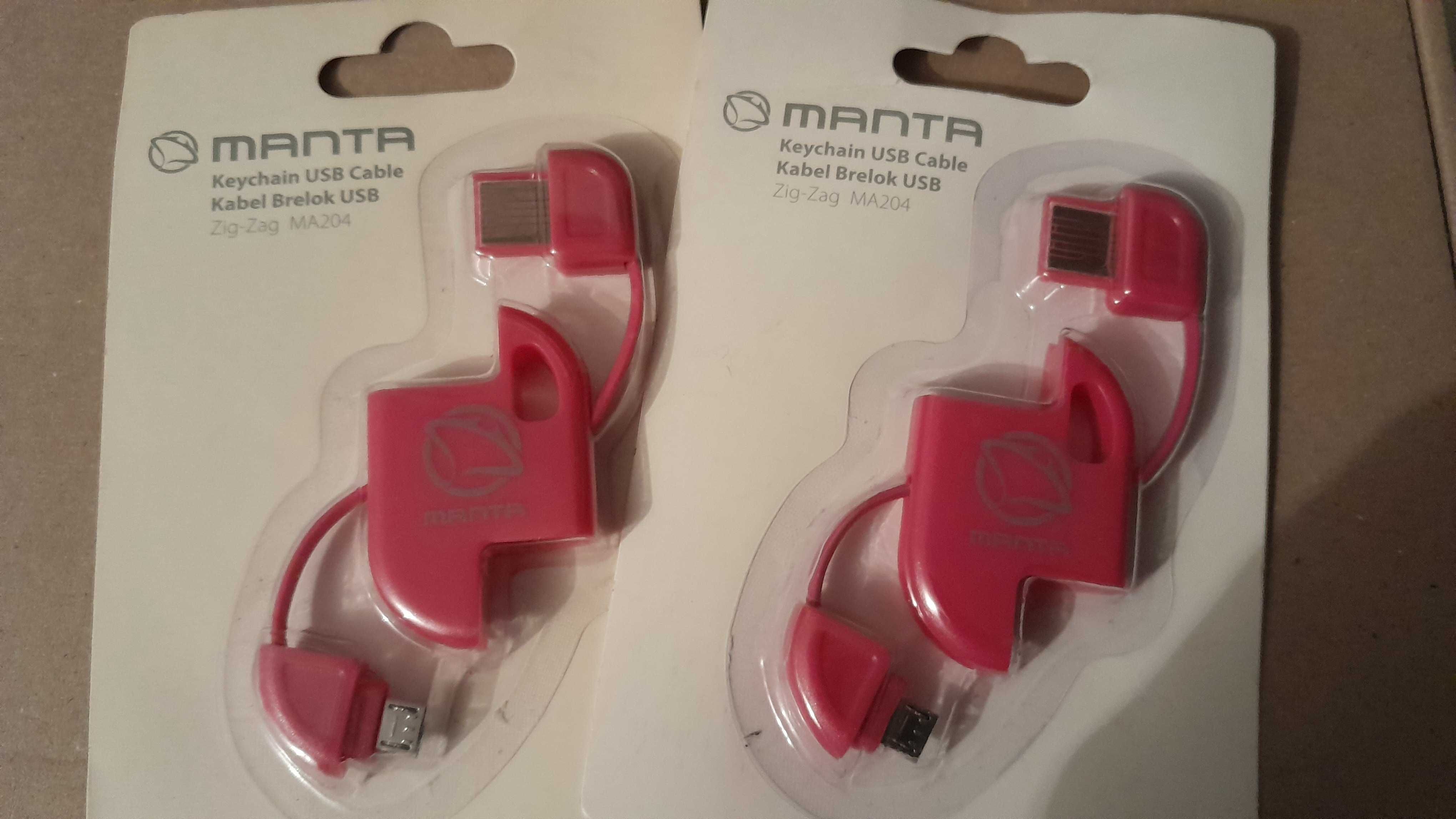Kabel USB Manta Zig-Zag Brelok USB NOWE 2 sztuki