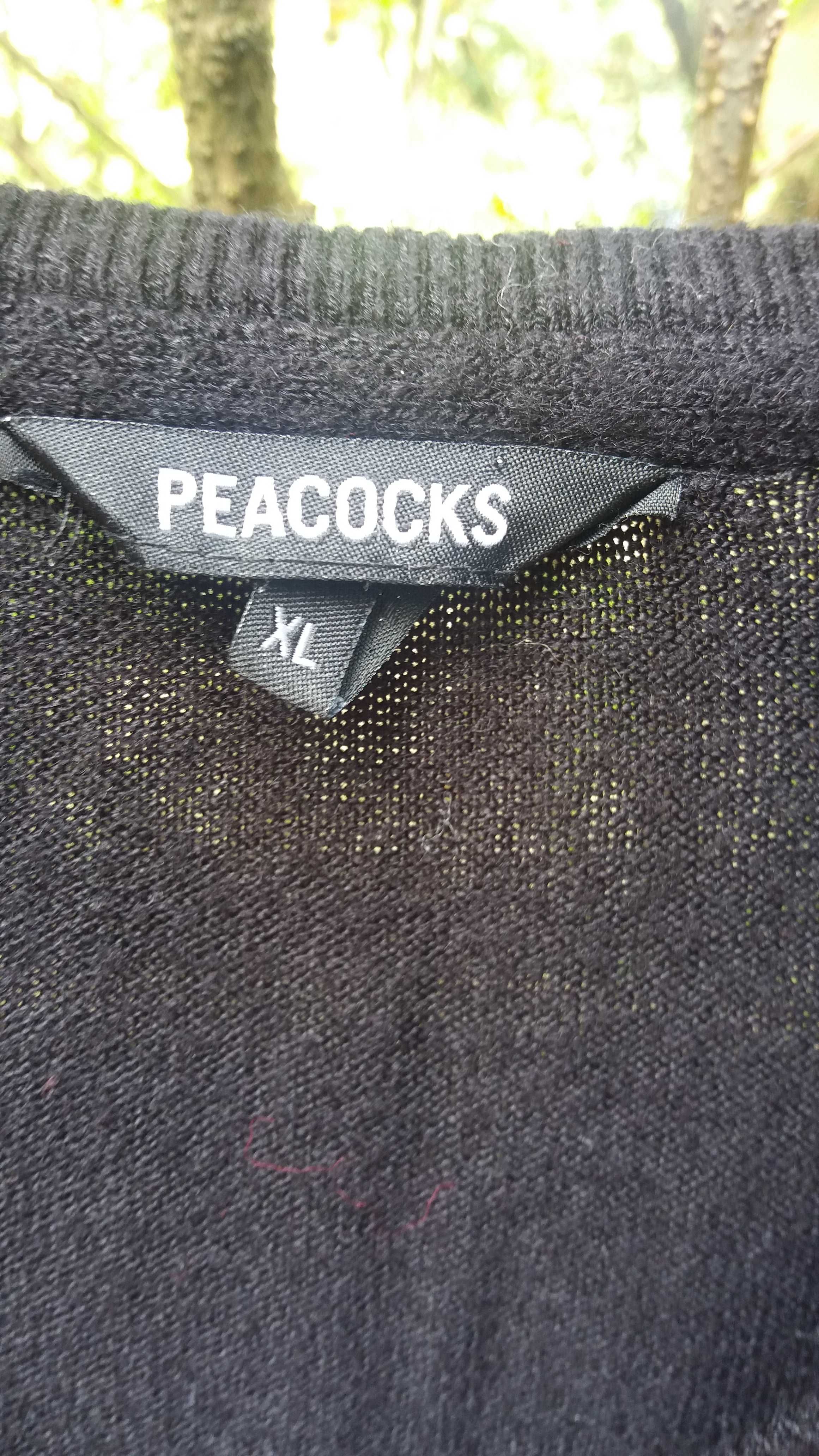 Klasyczny czarny sweter męski XL Peacocks