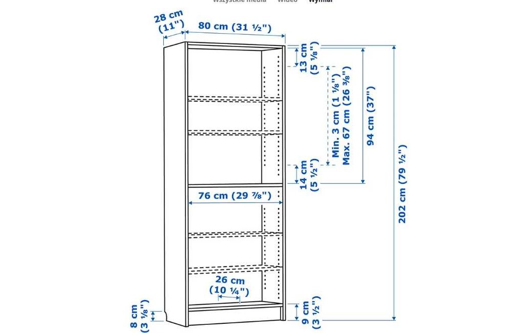 Regał Ikea Billy w bardzo dobrym stanie