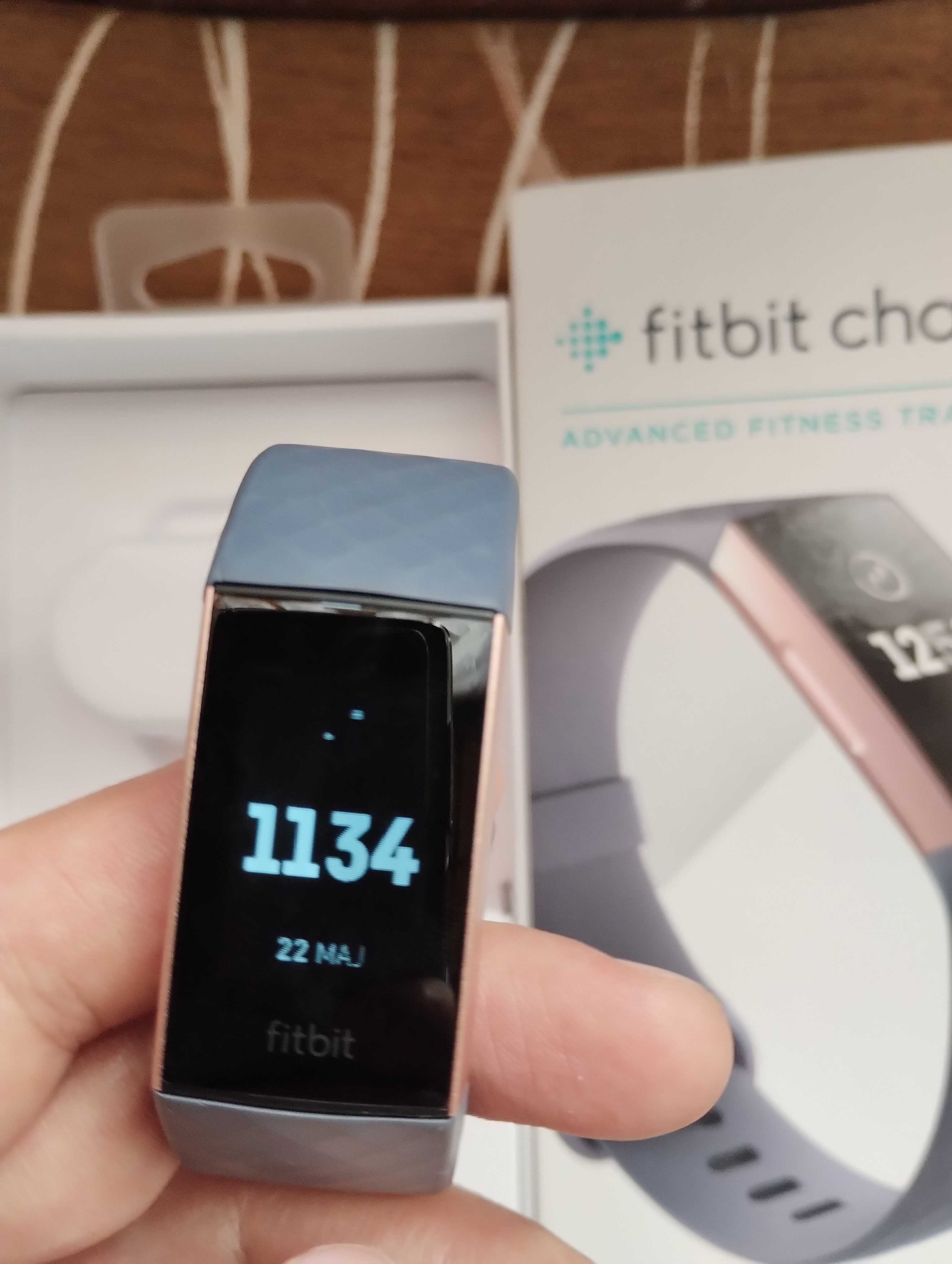 Smartwatch opaska fitness Fitbit Charge 3 różowe złoto Bransoletka