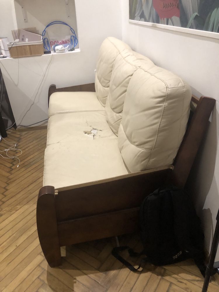 Sofa rozkładana skórzana