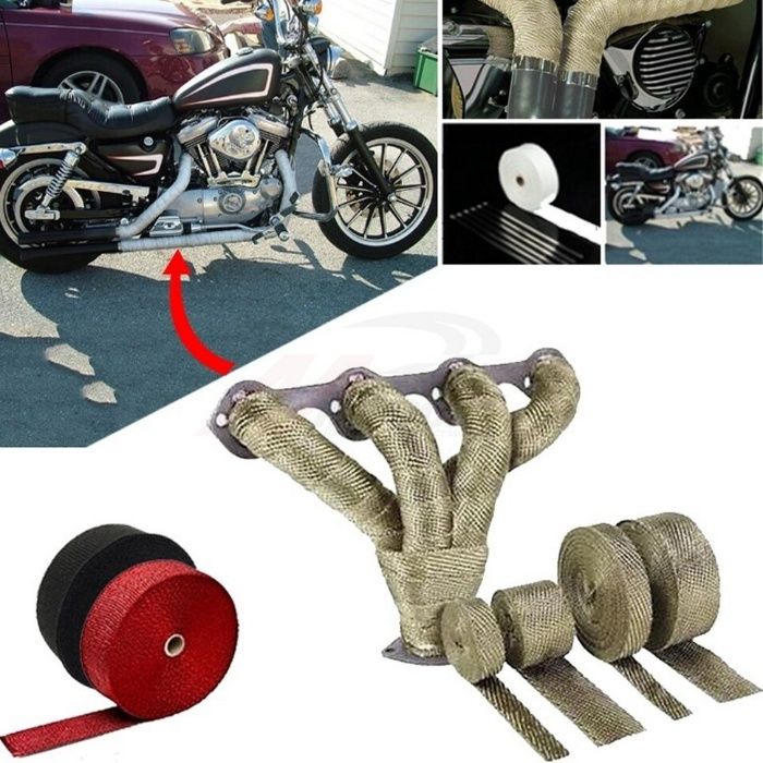 Taśma termiczna bandaż owijanie kolektorów wydechu turbo cafe racer