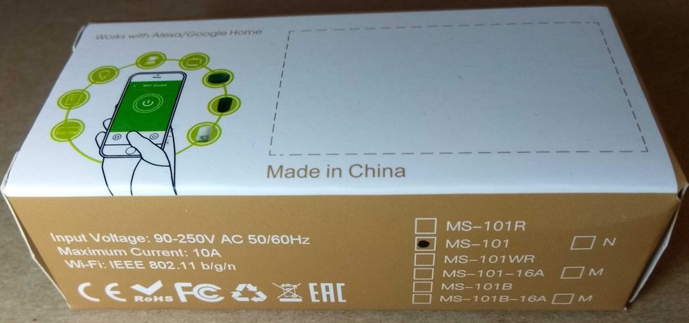 Wi-Fi Smart switch MoesHouse с таймером, Alexa и Google Home