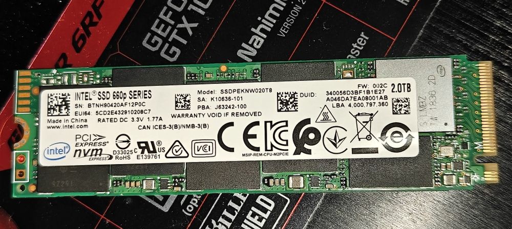 SSD 2тб. Pcie 3.0x4.0 Intel 660p оригінал