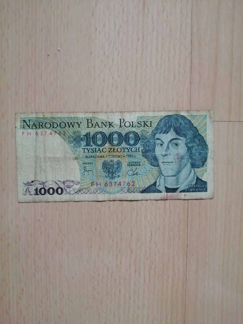 Banknot 1000 złotych z 1982 roku