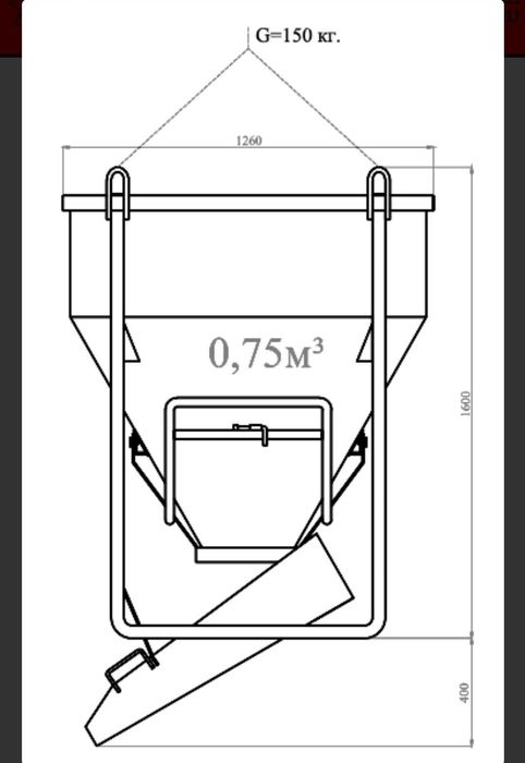 Баддя для Бетону. Бадья для Бетона.  0,5-2 куба. Бункер для бетону.