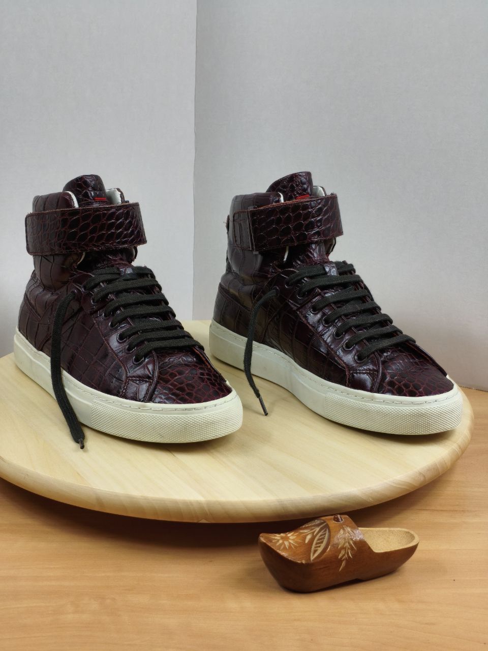 Buty Botki Hugo Boss damskie r.37 bordowe skòrzane lakierowane
