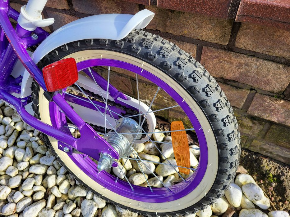 Rower Saveno 16 cali z uchwytem/popychaczem i bocznymi kółkami