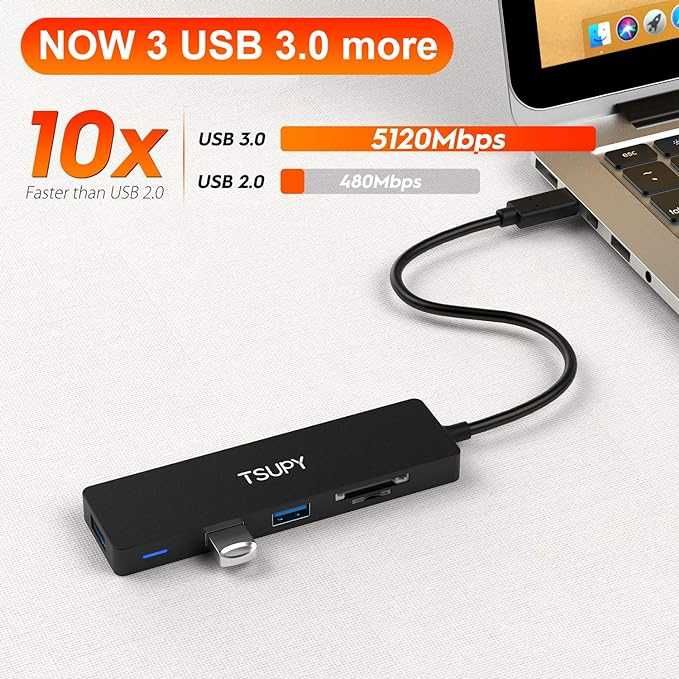 tsupy 5 w 1 adapter usb c rozdzielacz vv