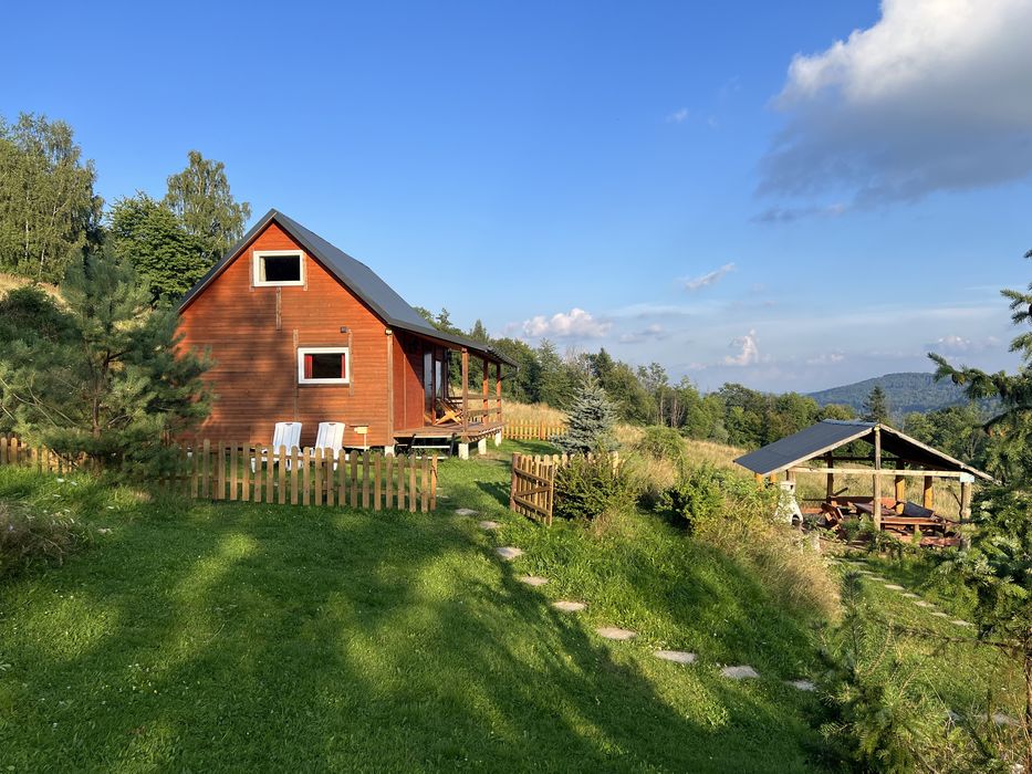 Domek całoroczny Bieszczady  ogrodzony kominek, altana, grill