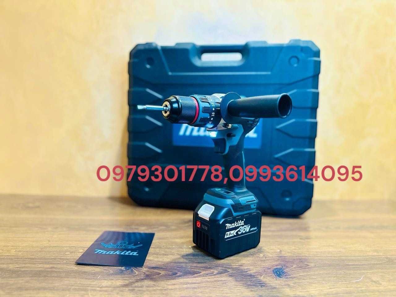 Makita 3в1 Набор Болгарка DGA504 + Шуруповерт DHP485 Перфератор DHR202
