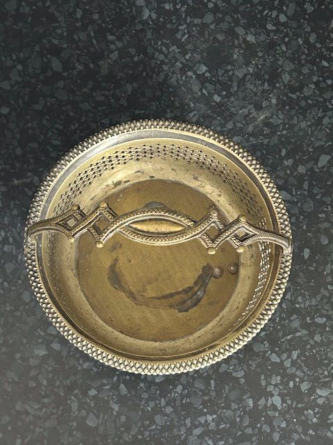 Metalowy koszyczek mosiądz, mosiężny koszyczek stary antyk