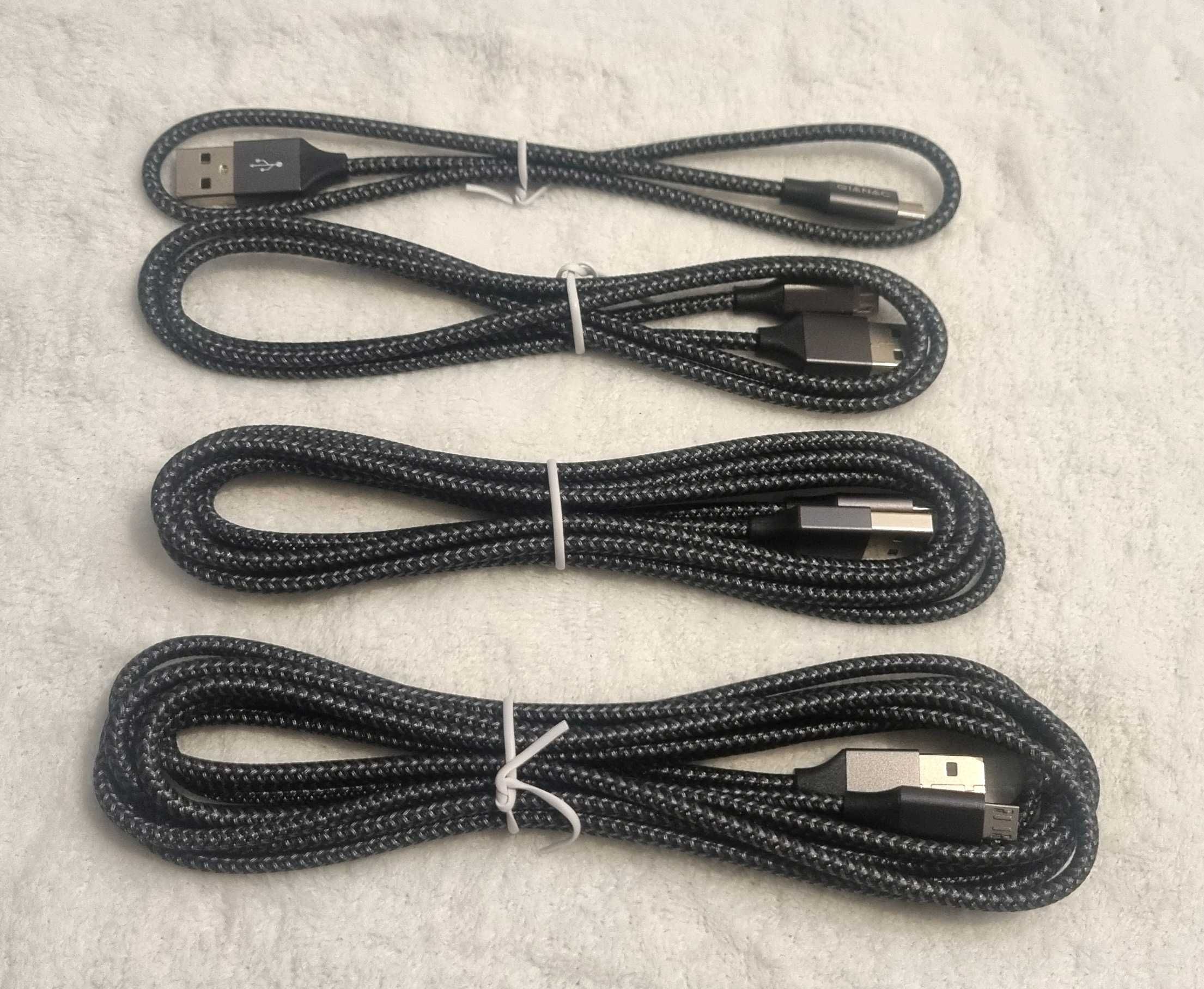 Kable GIANAC Micro USB zestaw 4 sztuk 0,5-3 m