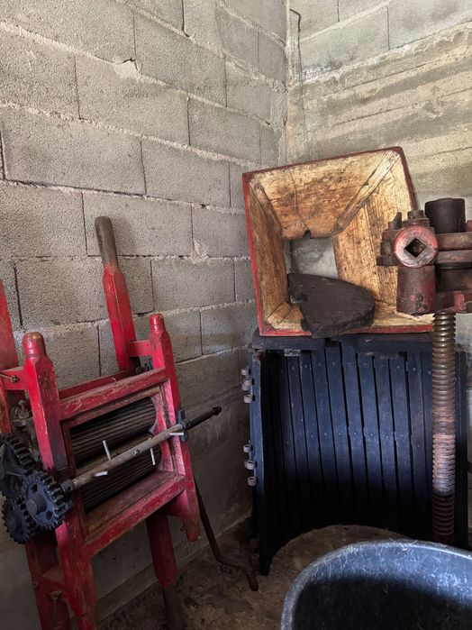 Esmagador de uvas mais prensa