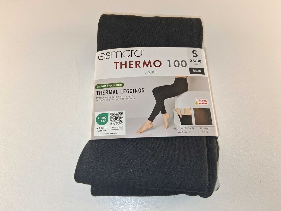 A275 Esmara Thermo 100 Legginsy Termiczne Ocieplane Czarne S 36/38