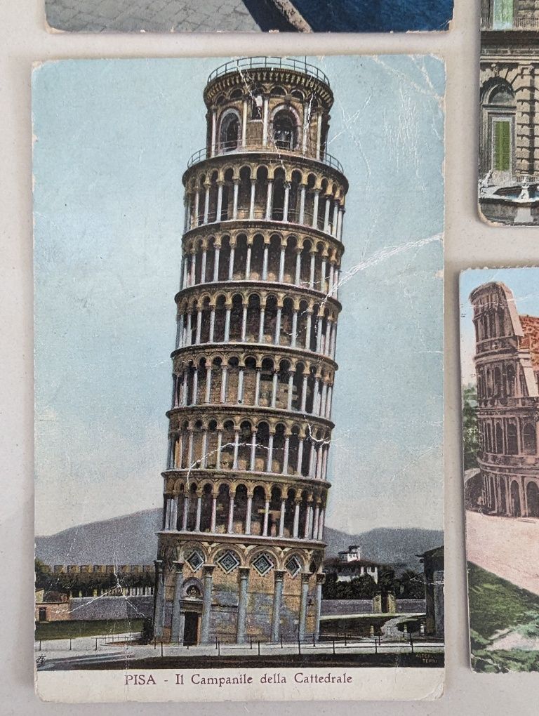Widokówki Włochy przedwojenne pocztówki Piza Florencja Rzym