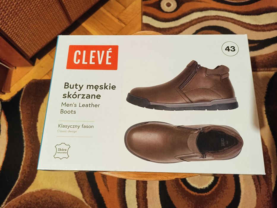 Buty męskie skórzane Cleve zimowe
