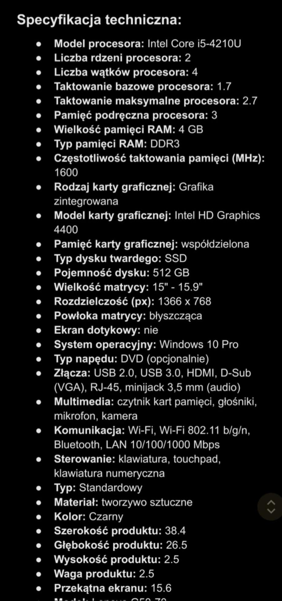 Laptop Lenovo G50-70 + torba gratis