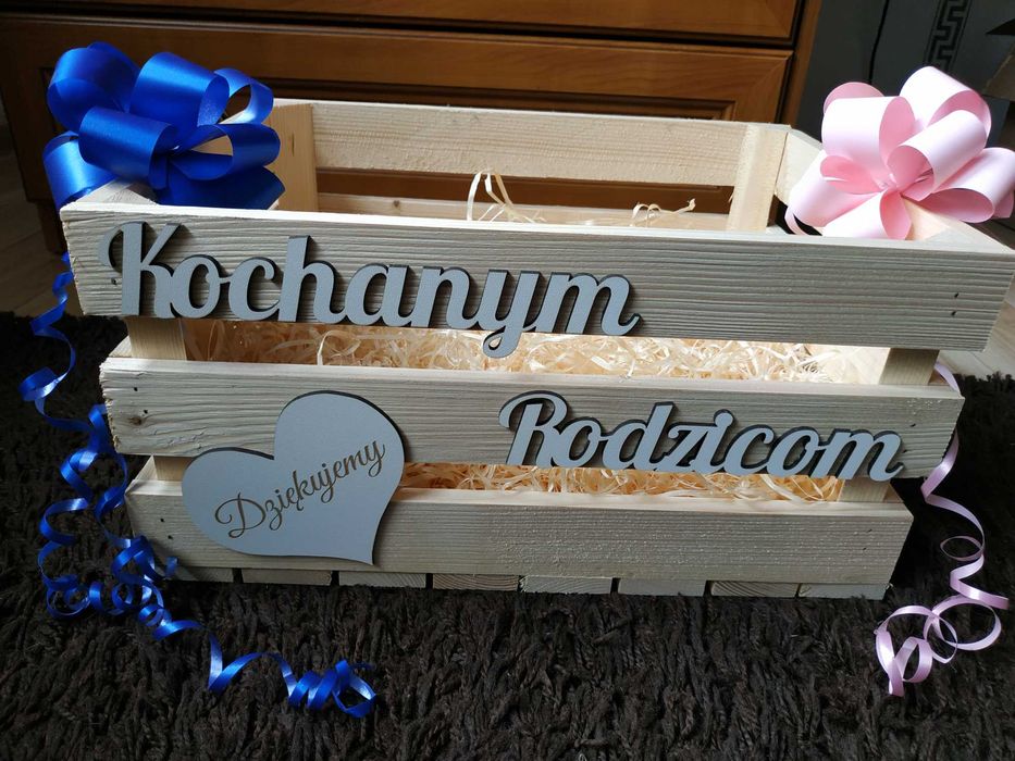 Drewniana skrzynka - podziękowanie