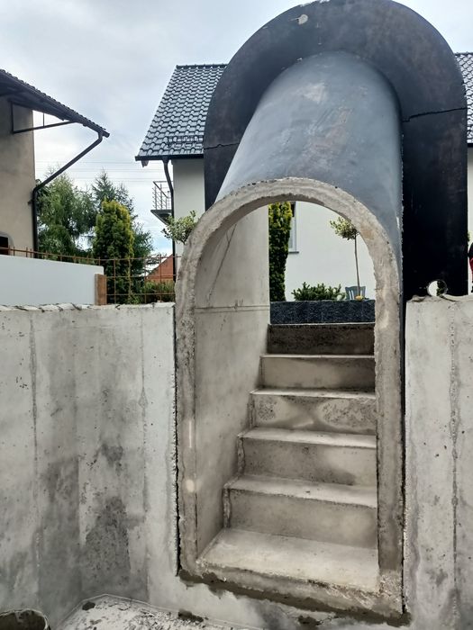 piwnica betonowa ogrodowa ziemianka 350cm betonB30W8 schody tunel