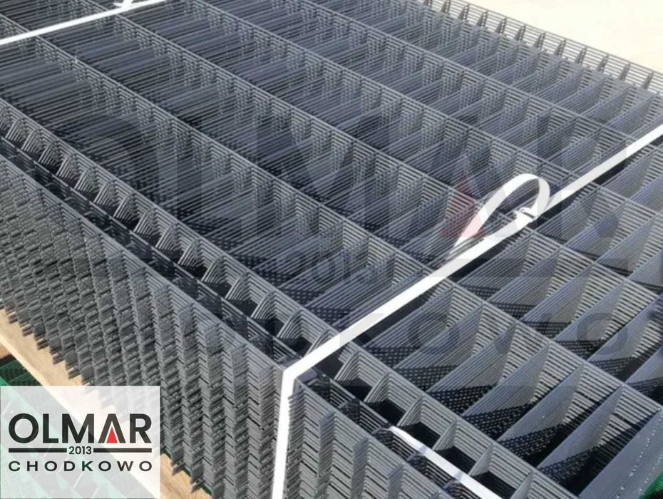 Panel ogrodzeniowy 4mm, 153cm, słupek, podmurówka, obejmy. Komplet.