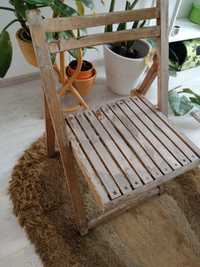 Krzesło drewniane, składane, sprawne, do pomalowania, odświeżenia