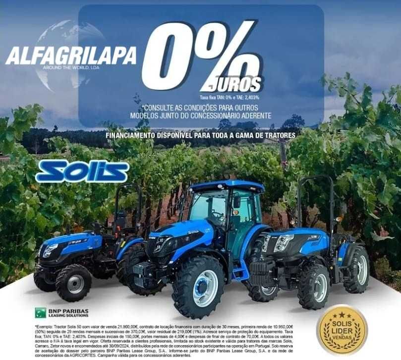 TRATORES NOVOS SOLIS **GRANDE CAMPANHA 0% JUROS**ALFAGRILAPA**