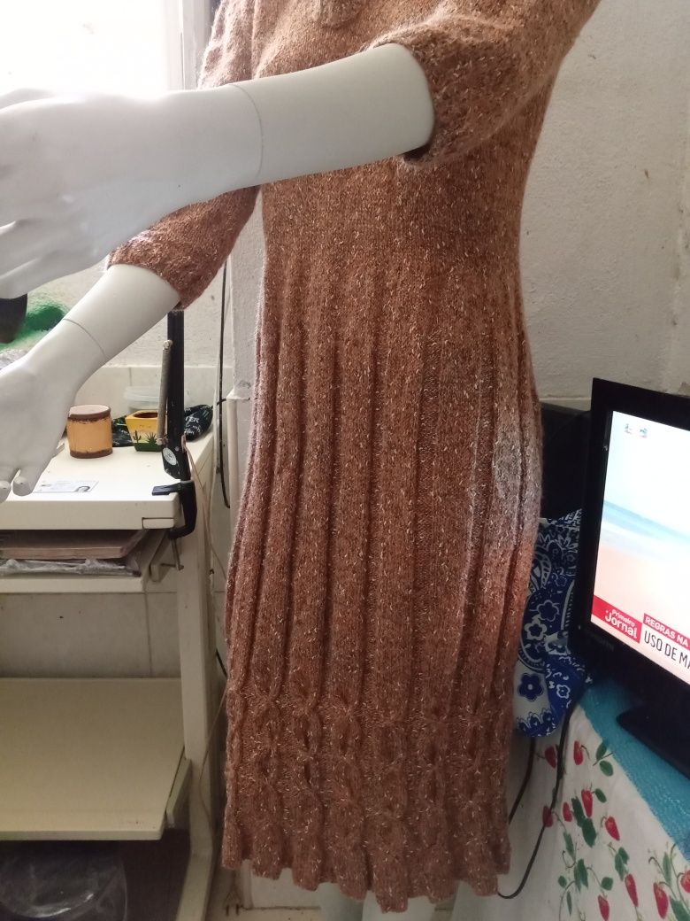 Vestido  malhinha plissado tamanho único