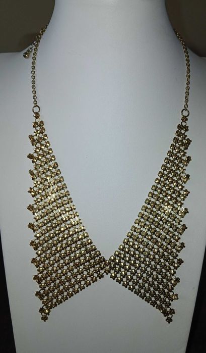 Naszyjnik, sztuczna biżuteria, złoty.