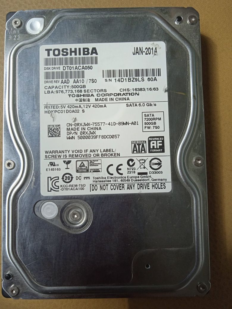 Жёсткий диск Toshiba 500 GB