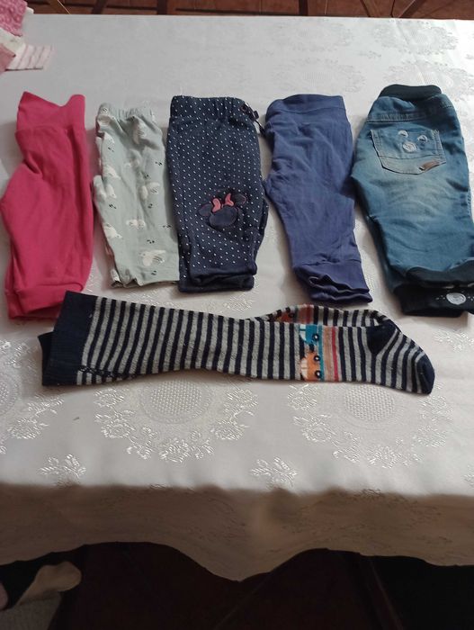 1 spodnie jeansy +4 leginsy , 1 rajstopy