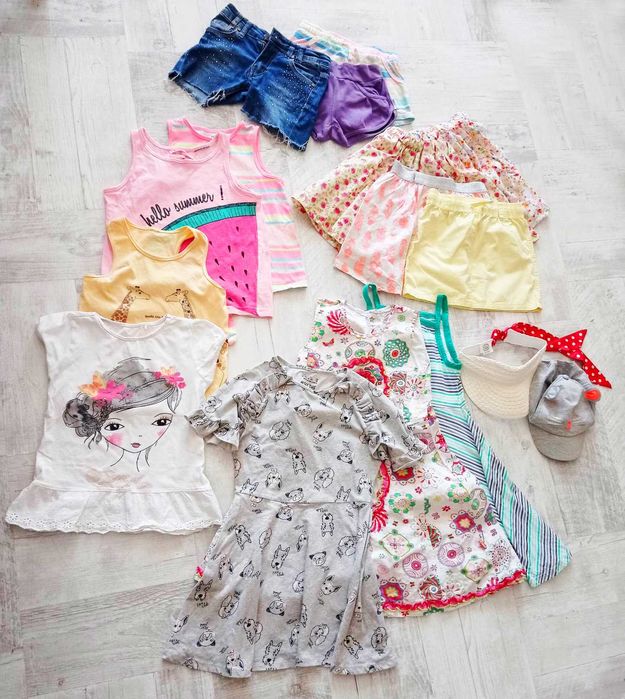 Ubrania letnie dla dziewczynki 8-9 lat 18 sztuk Paka zestaw
