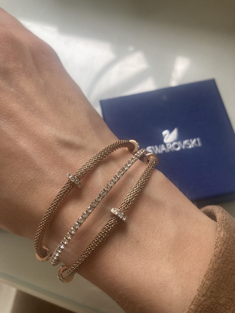 Swarovski bransoletka bransoleta złota rose gold piękna kryształki