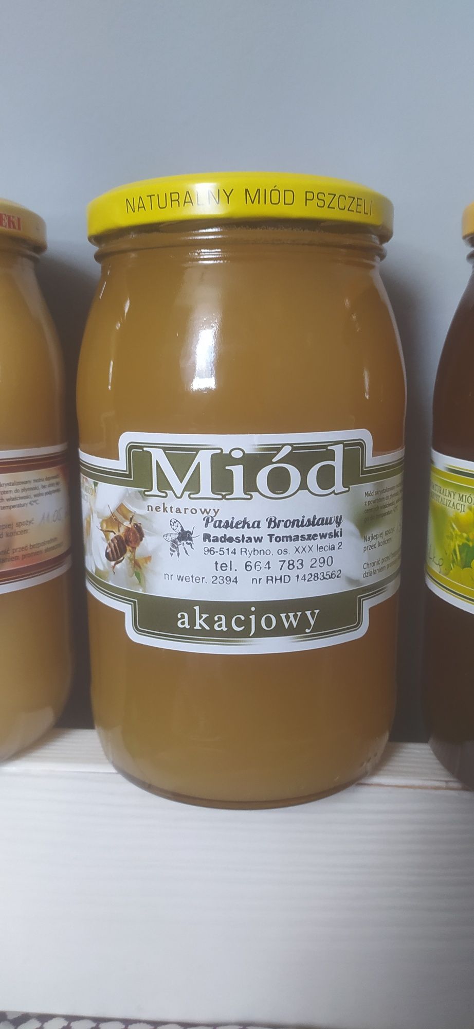 3 x 1,2 kg świeży miód od pszczelarza wielokwiatowy, akacjowy, lipowy.