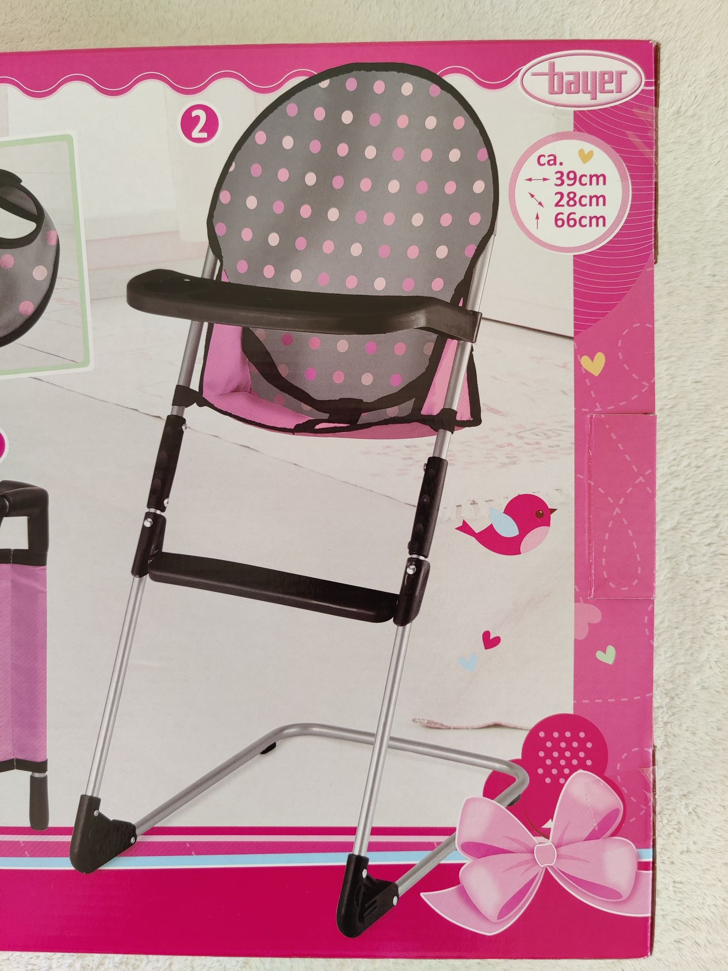 Nowy zestaw dla lalki łóżeczko krzesełko do karmienia