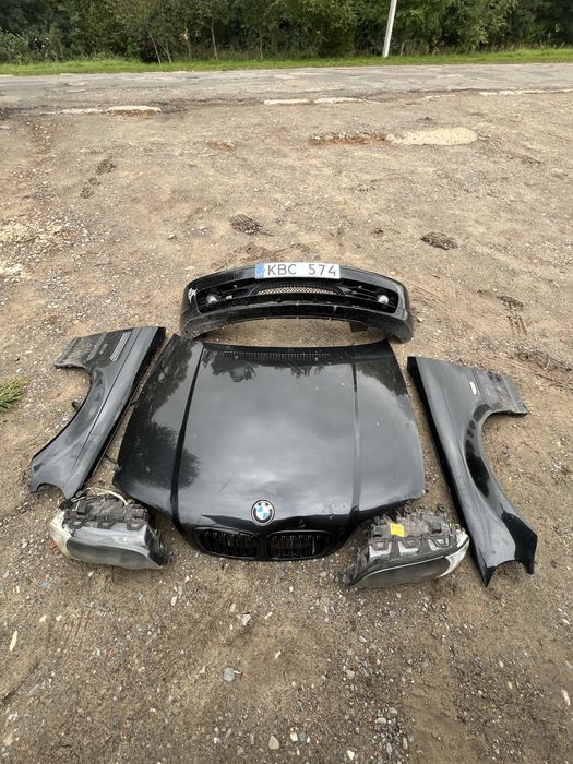 Капот перед BMW e46 coupe дорестайл Розборка 475 чорний колір