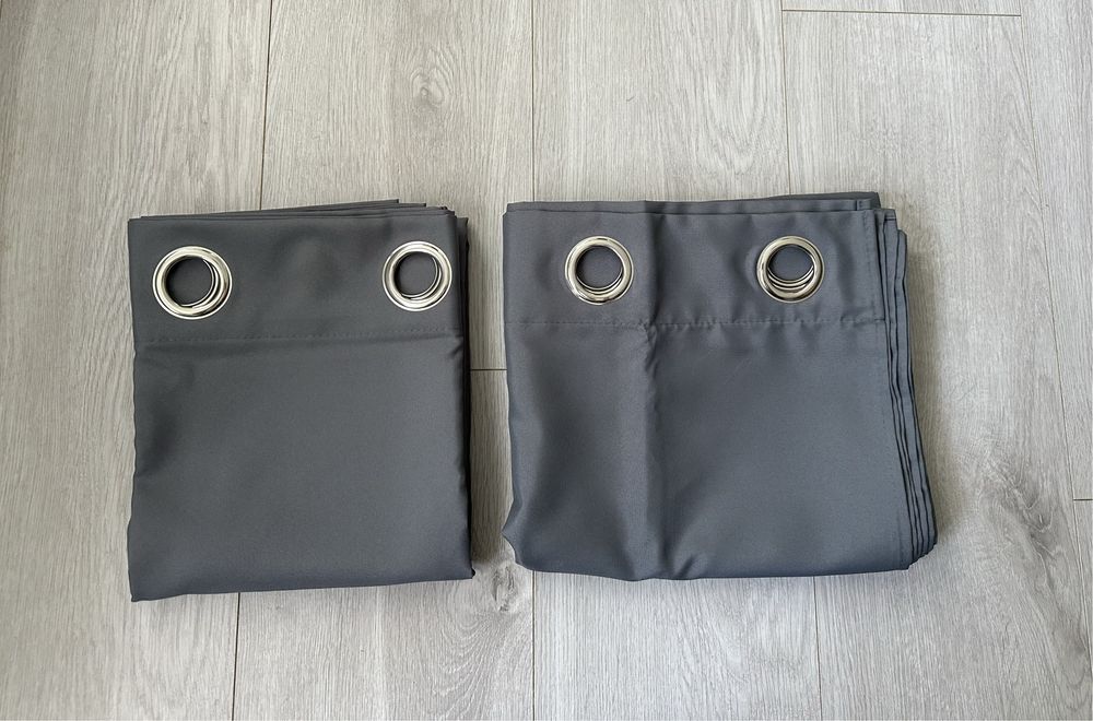 2 Zasłony 140x245cm. Półprzeźroczyste Na Przelotkach Oczkach