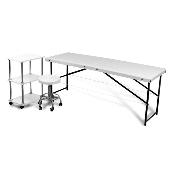 Комплект для майстра: кушетка, стілець, етажерка, екошкіра