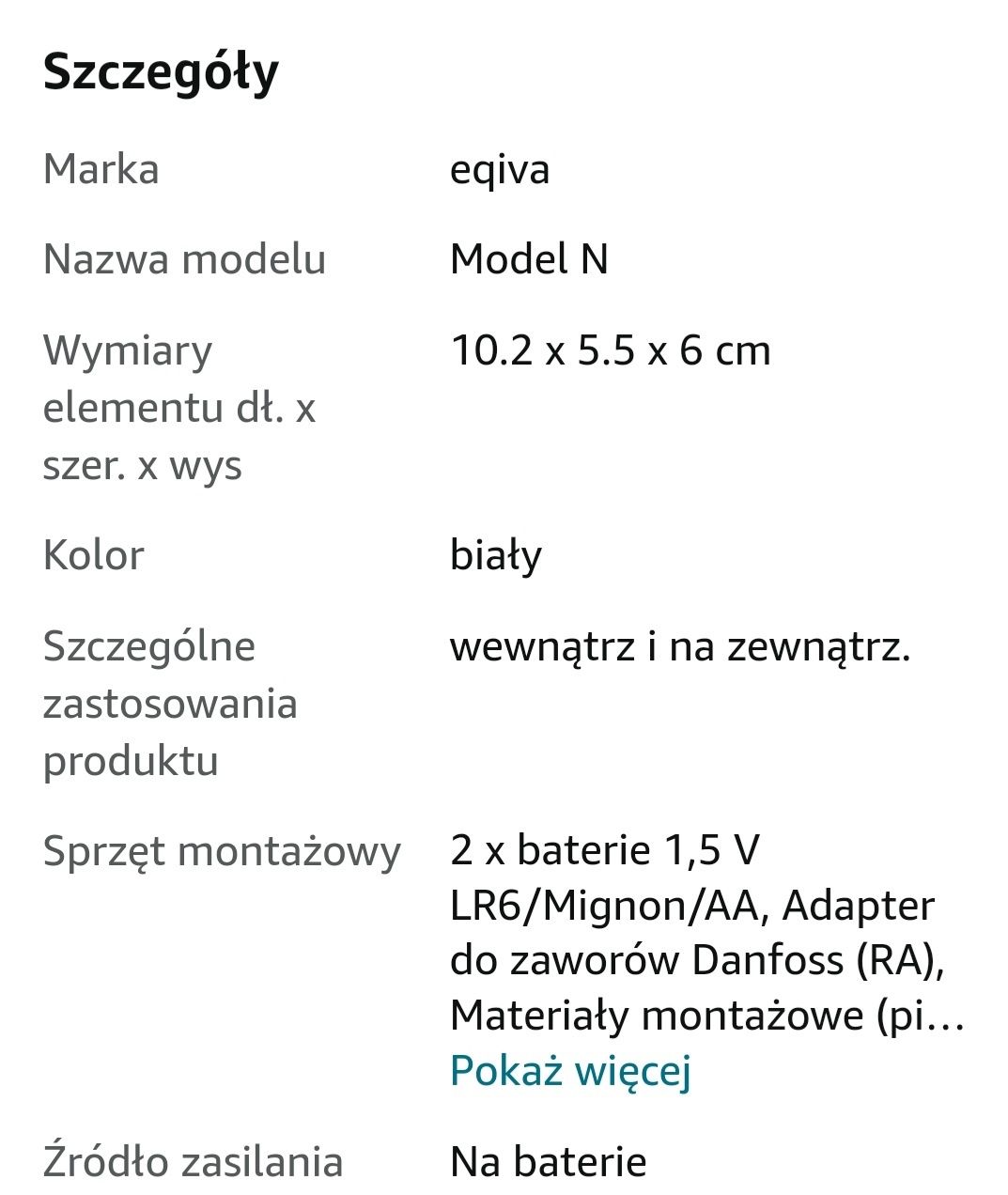 Eqiva Termostat grzejnikowy model N, 132231K2