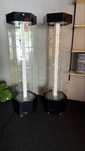 Expositores redondos com led e rodas