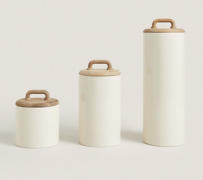 Zara home pojemnik ceramiczny na produkty sypkie kuchenny boho retro