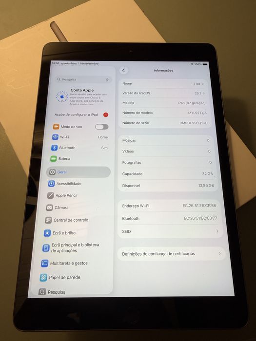 Apple iPad 10.2 8a Geraçao 2020 32GB