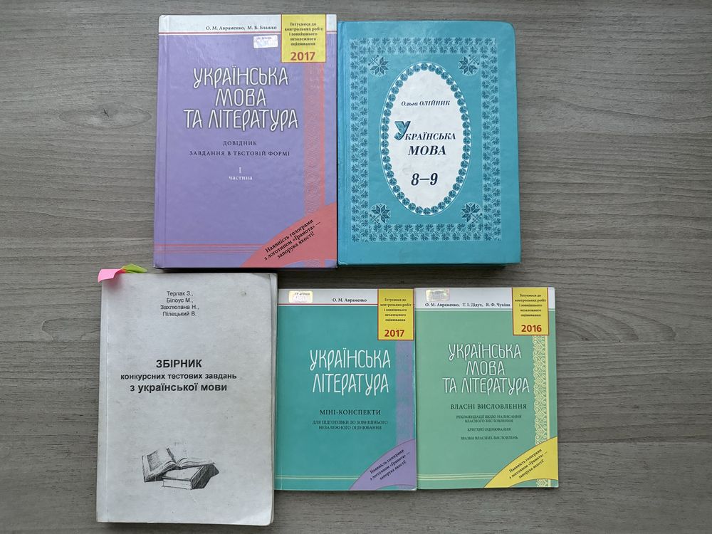 Підготовка до ЗНО, шкільні підручники, довідники