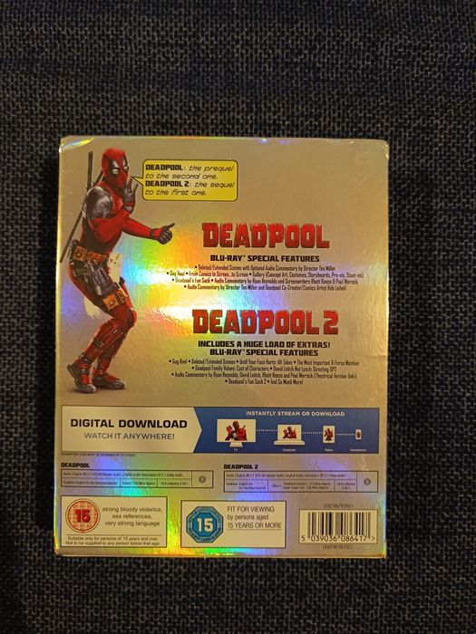 Pack "Deadpool" + "Deadpool 2" em blu ray (portes grátis)
